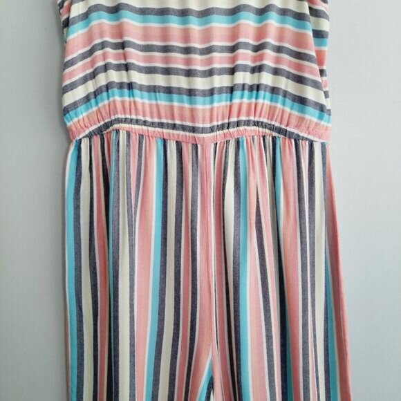 JOE FRESH | Jumpsuit Wide Leg Cropped Bottom Colorful Stripe Romper Kids Sz XL - Picture 4 of 16